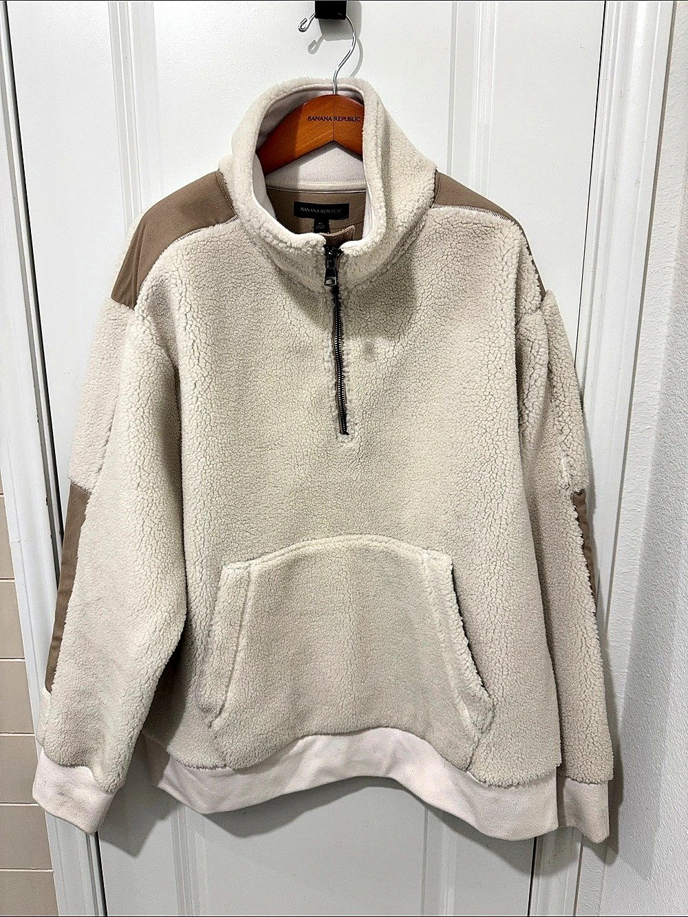 Banana Republic Color Block Fleece Pullover XL Like New